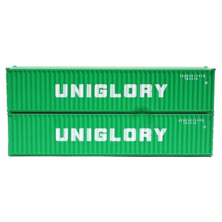 Jacksonville Terminal N Scale Uniglory 40 Containers with Magnetic System Set, Green JTC405355